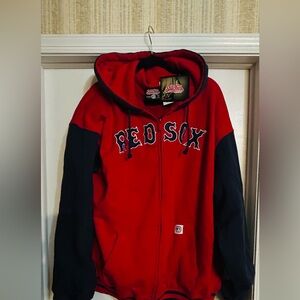 Genuine Merchandise Red Full Zip Hoodie with Chest Patch